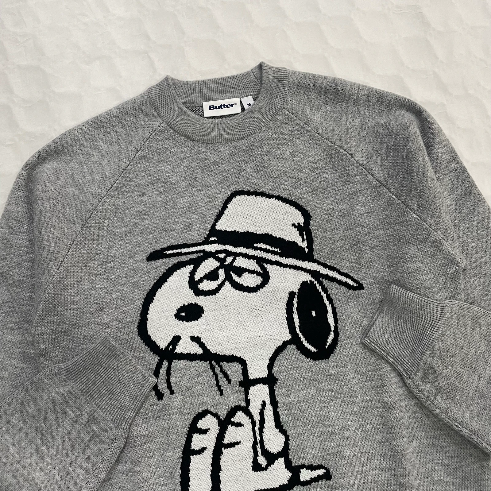 Jersey Butter Goods x Snoopy - Spike Knit Sweater (Ash)